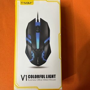 6/$25
T- WOLF black and Blue V1 Stylish Optical Wired Mouse